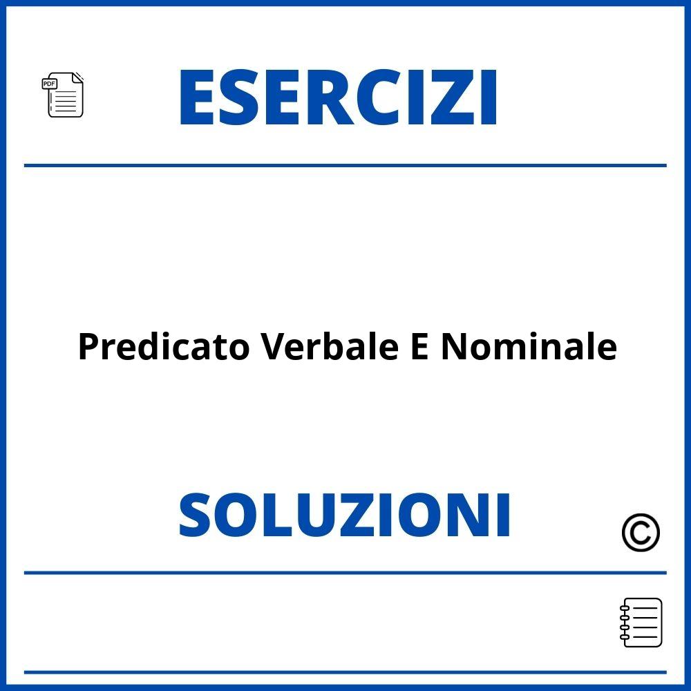 Esercizi Predicato Verbale E Nominale Con Soluzioni Pdf